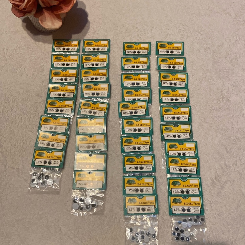 37 Mixed Packages Of E-Z Glu EYES 15m/m and 12m/m